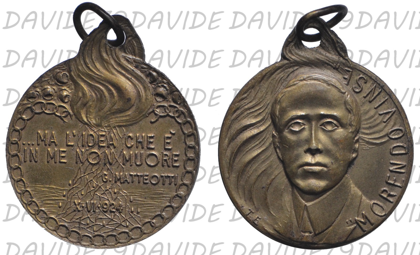 02561] MEDAGLIA COMMEMORATIVA IN MEMORIA DI GIACOMO MATTEOTTI 1924