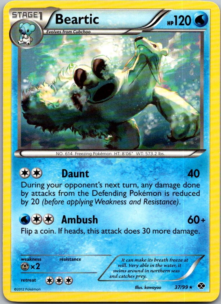 Pokemon Beartic 37/99 raro Next Destinies quasi nuovo