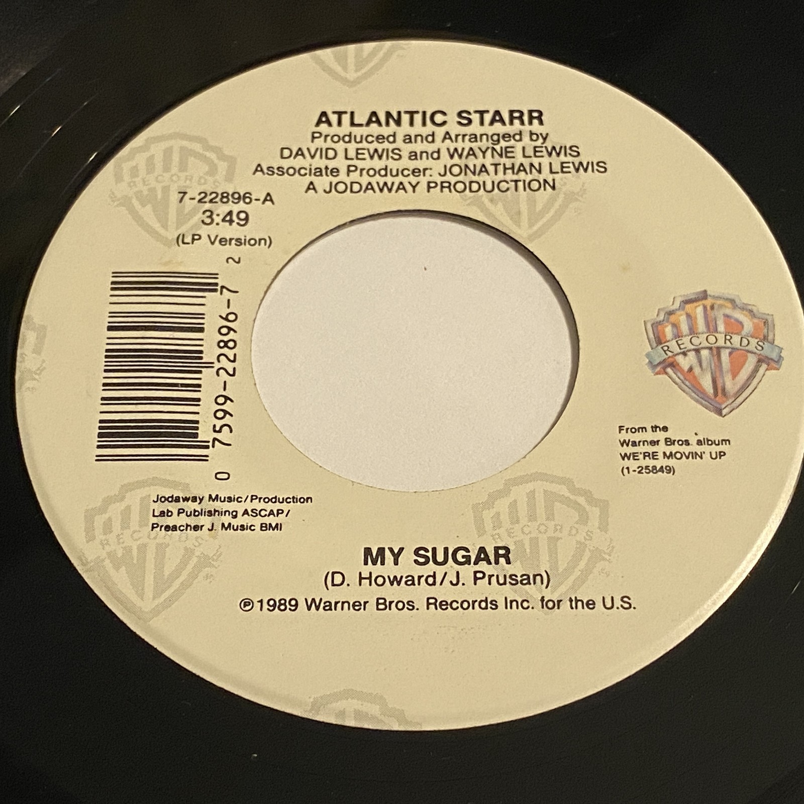 Atlantic Starr: My Sugar / I Can't Wait 45 - Warner Bros. - Soul