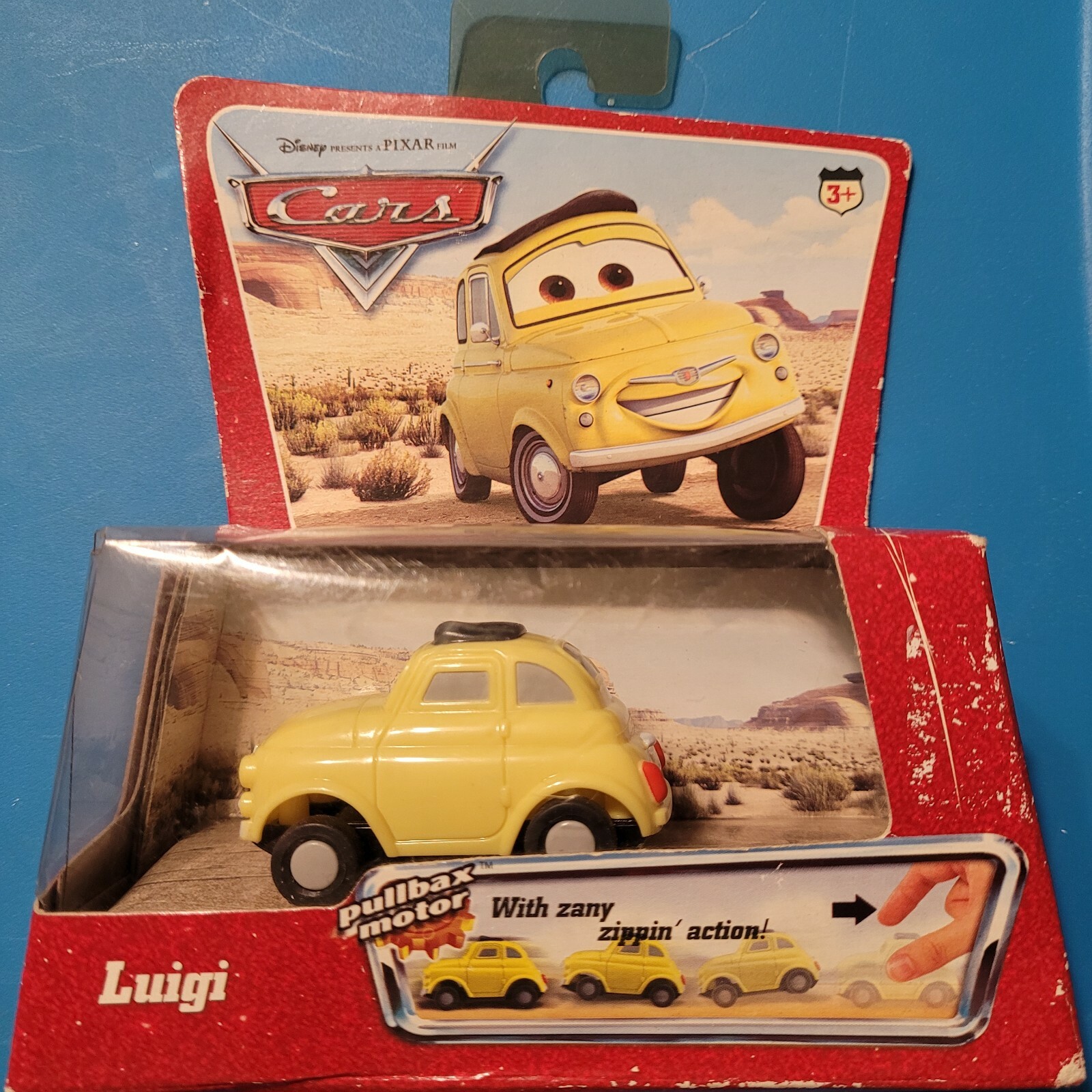 DISNEY PIXAR Cars Pullbax Motor Luigi Vintage 2005 New Sealed