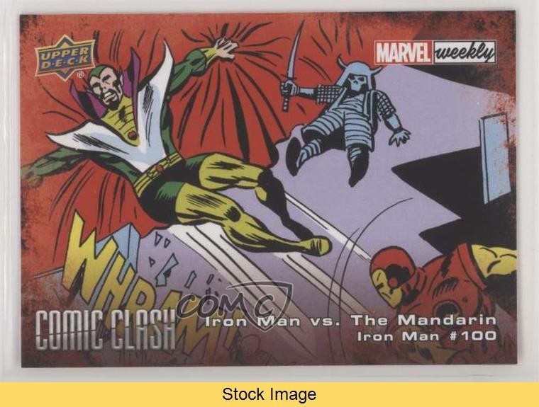 Upper Deck Marvel 2019 Settimanale Fumetto Scontro Iron Man vs Il Mandarino LEGGI 0p3