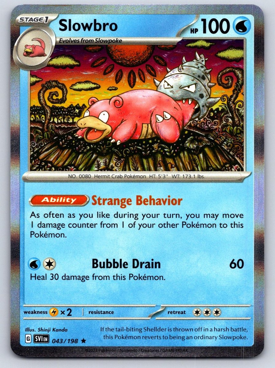 Slowbro 043/198 Raro Pokemon Scarlatto e Viola Holo leggermente giocato