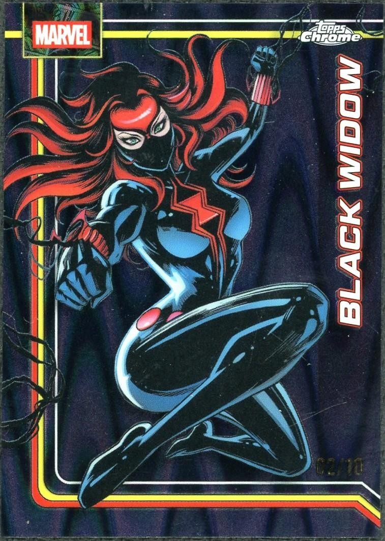 2026 Topps Chrome Marvel Black Widow Black Raywave /10 #016