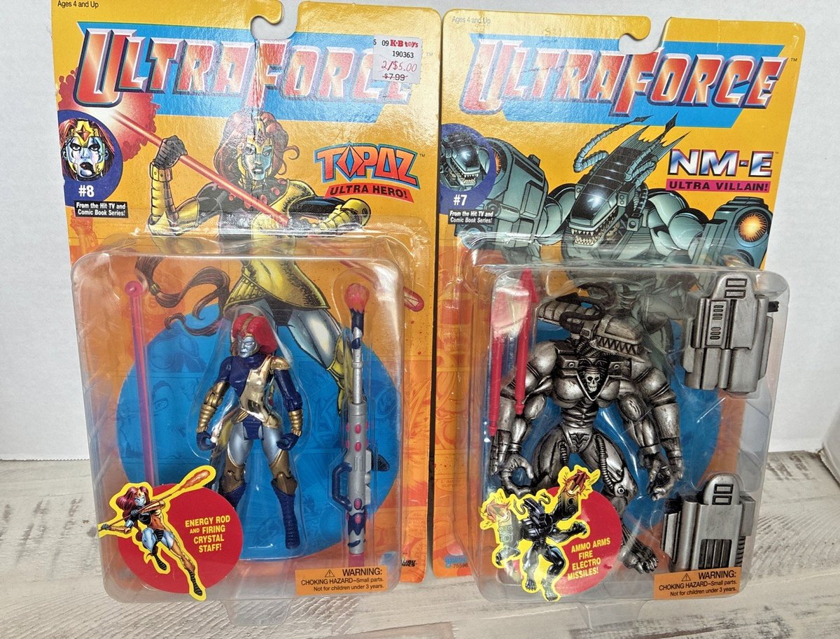 1995 Galoob Malibu Comics UltraForce NM-E Ultra Villain #7 Topaz Ultra Hero #8
