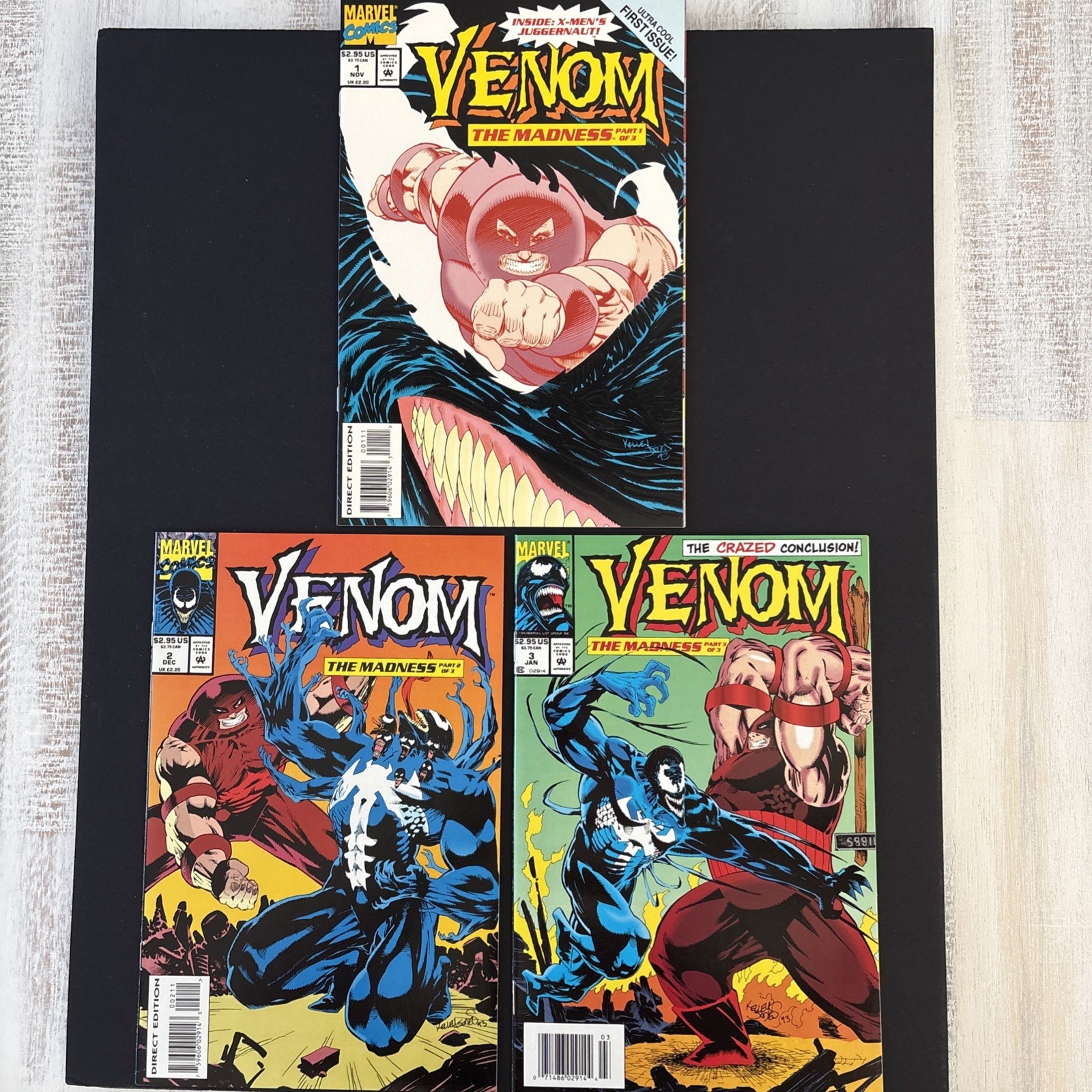 Venom: The Madness #1-3 Marvel Comics 1993 Modern Age English Direct Set Lot