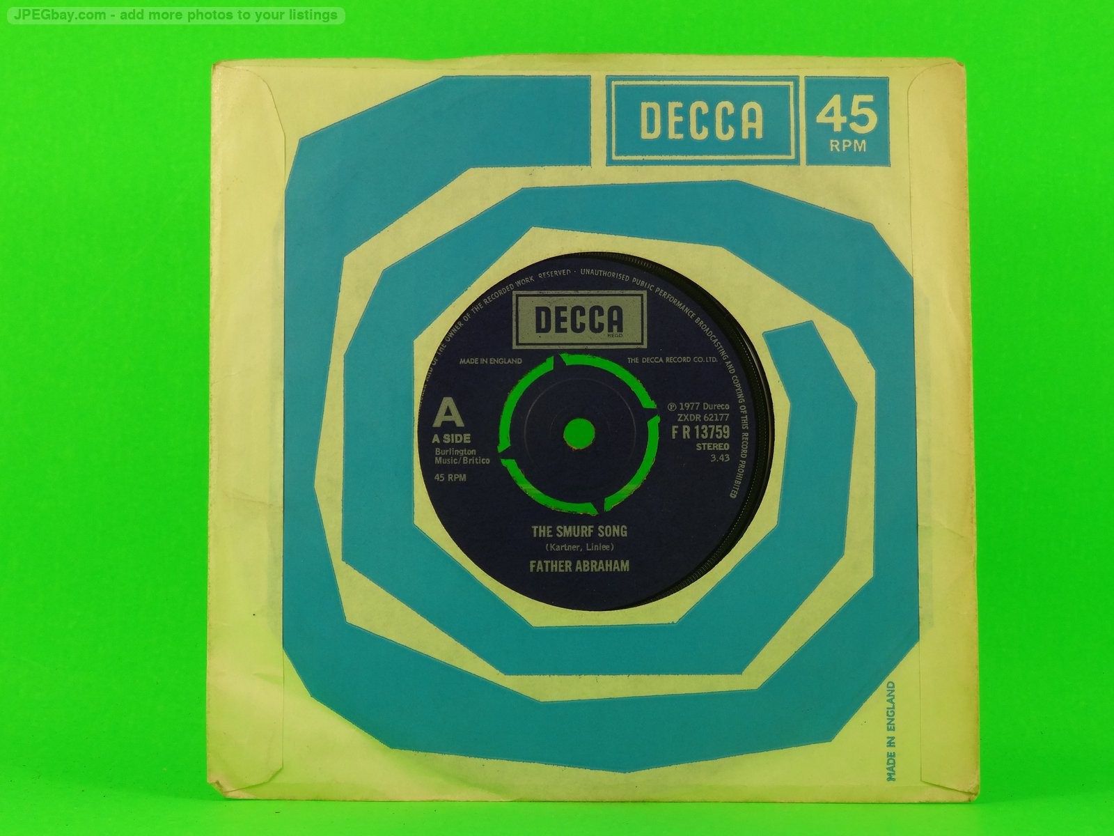 FATHER ABRAHAM SMURF SONG (3) (137) 7" DECCA