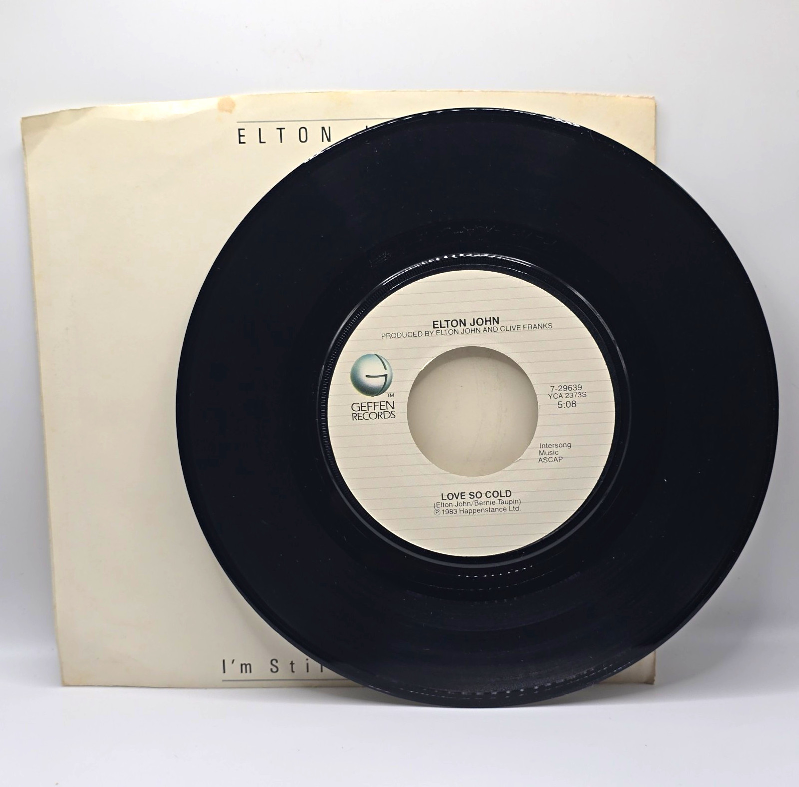 Elton John I'm Still Standing / Love So Cold Geffen 7" 45 RPM 1983 7-29639