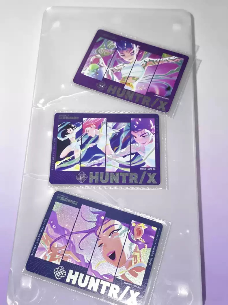 KAYOU KPop Demon Hunters HUNTR/X Promo Set di 3 carte Rumi Mira Zoey Holo Foil