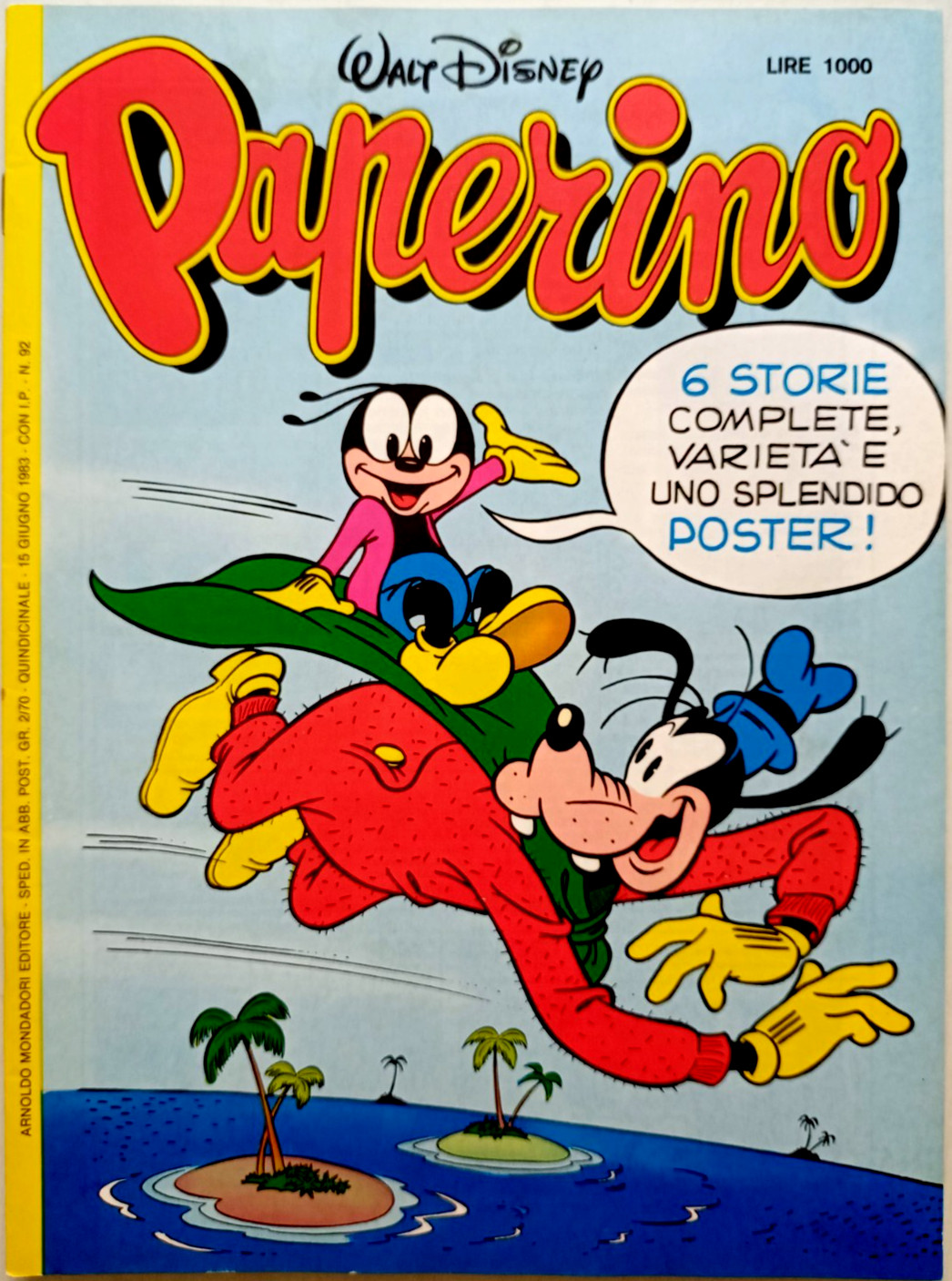 PAPERINO N°92 DEL 1983 CON POSTER ZIO PAPERONE- H
