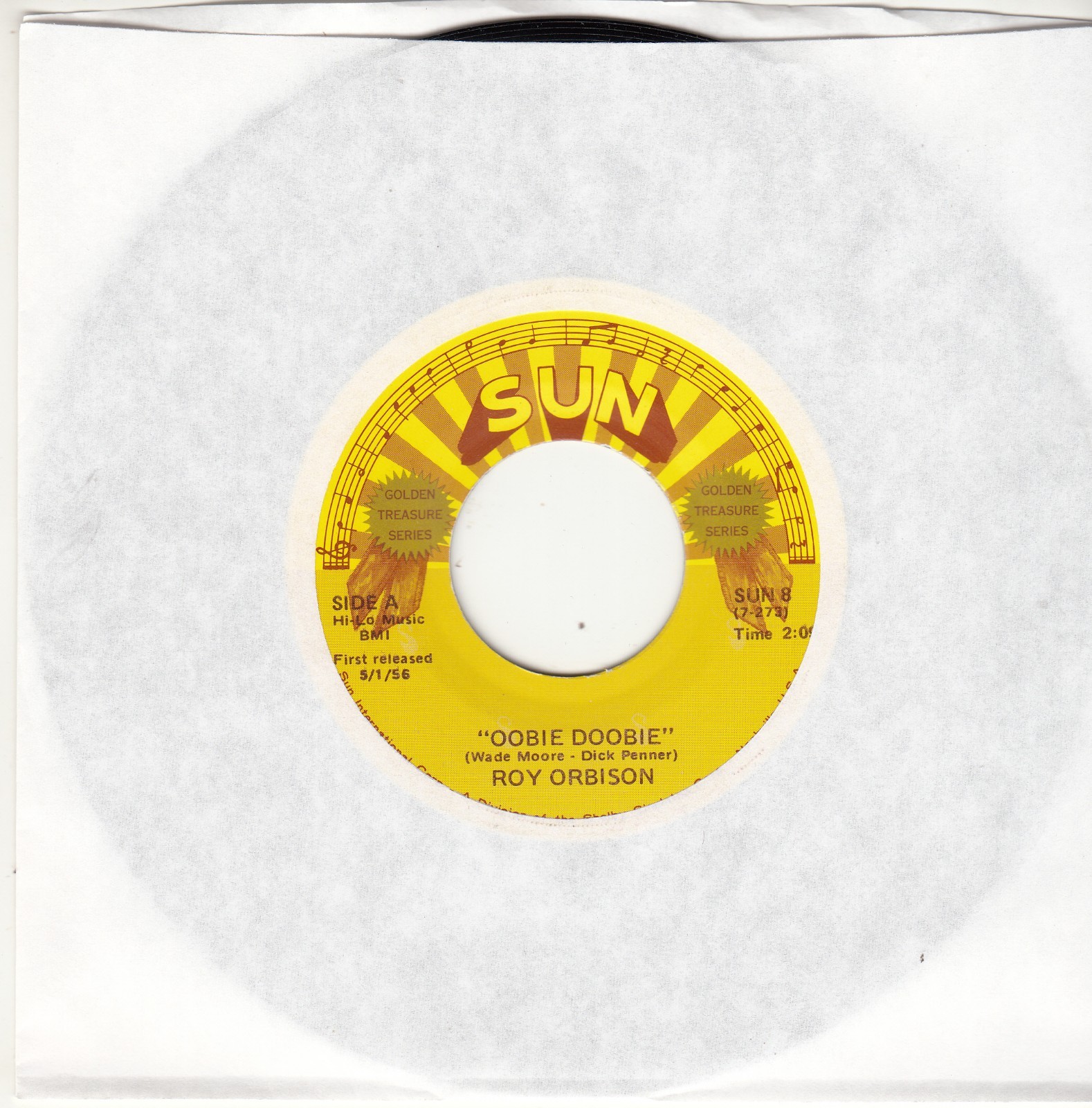 ROY ORBISON - OOBIE DOOBIE/GO, GO, GO  - MINT SUN RECORDS REISSUE 45 - NEW