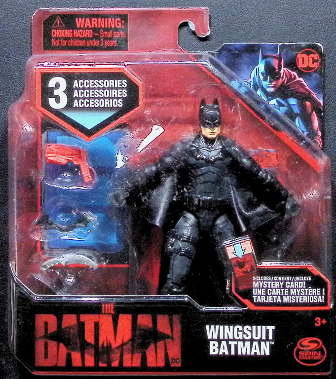 Spin Master DC The Batman Tuta Alare Batman Figura 3 Accessori Mystery Card