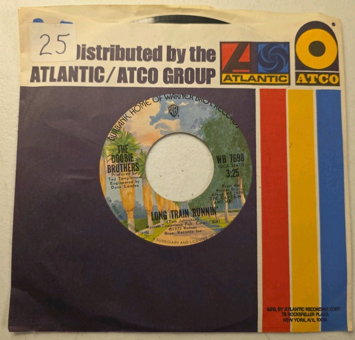 THE DOOBIE BROTHERS "LONG TRAIN RUNNIN' " 45 RPM