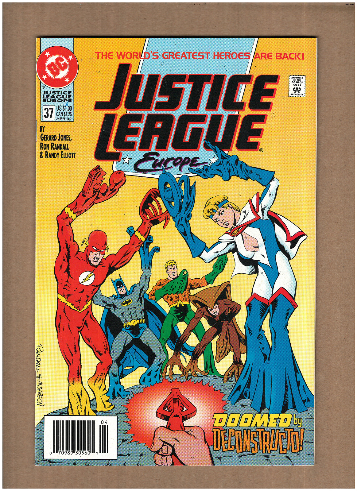 Justice League Europe #37 NEWSSTAND DC Comics 1992 BATMAN POWER GIRL VF/NM 9.0