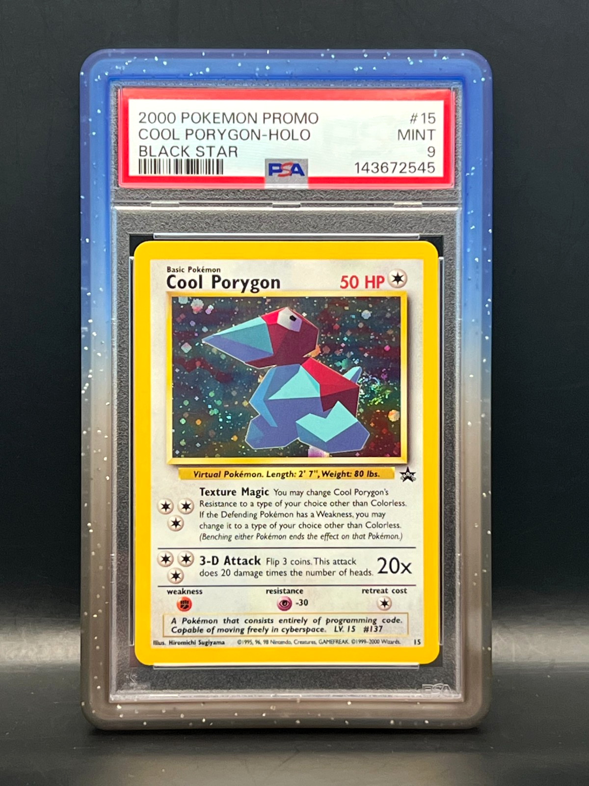 Cool Porygon 15/53 Holo con Vortice Stella Nera Promo - Promo Pokémon 2000 - PSA 9