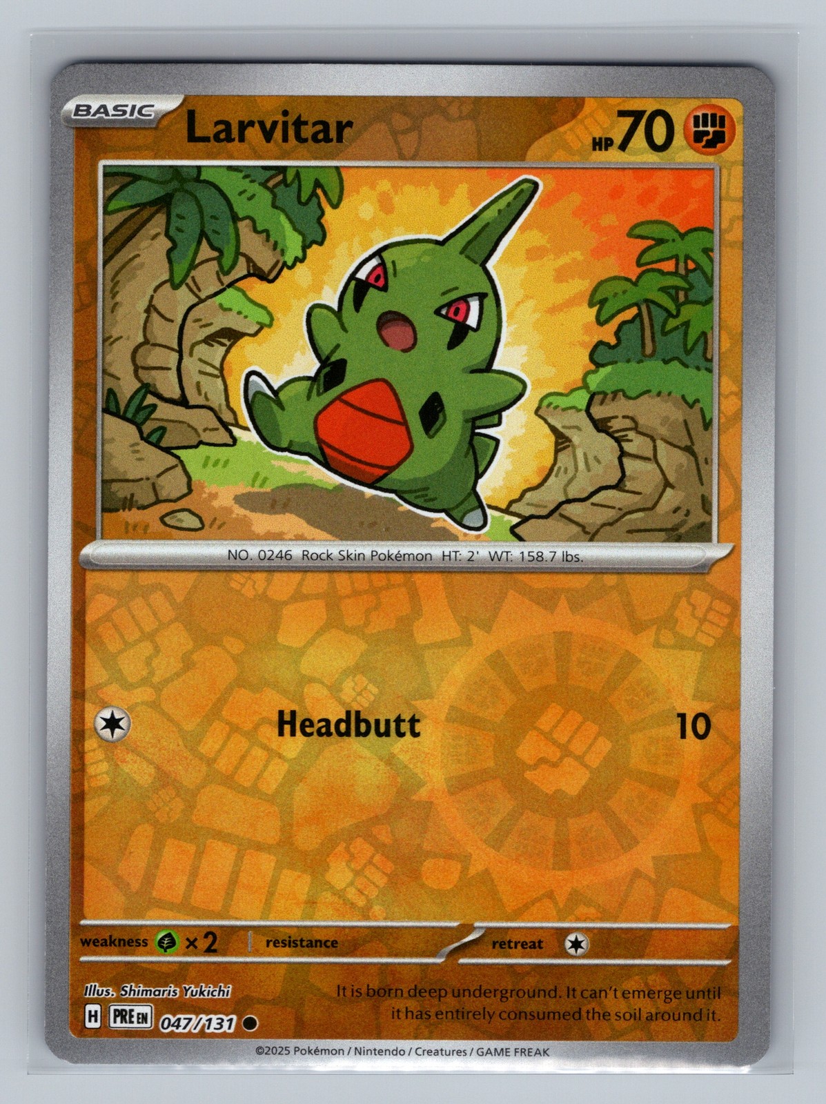 Larvitar 047/131 Evoluzioni Prismatiche Pokémon TCG Comune Reverse Holo 2025