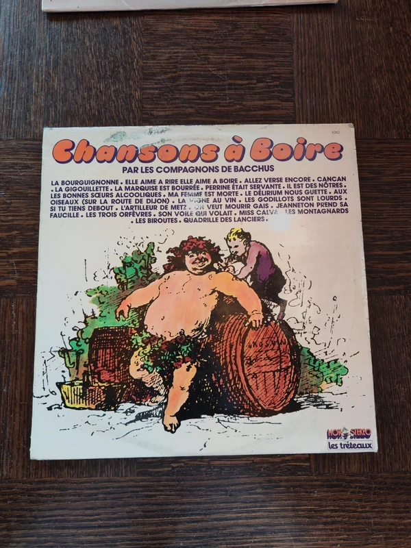 Vinyle 33T de chansons à boire par les compagnons de Bacchus
