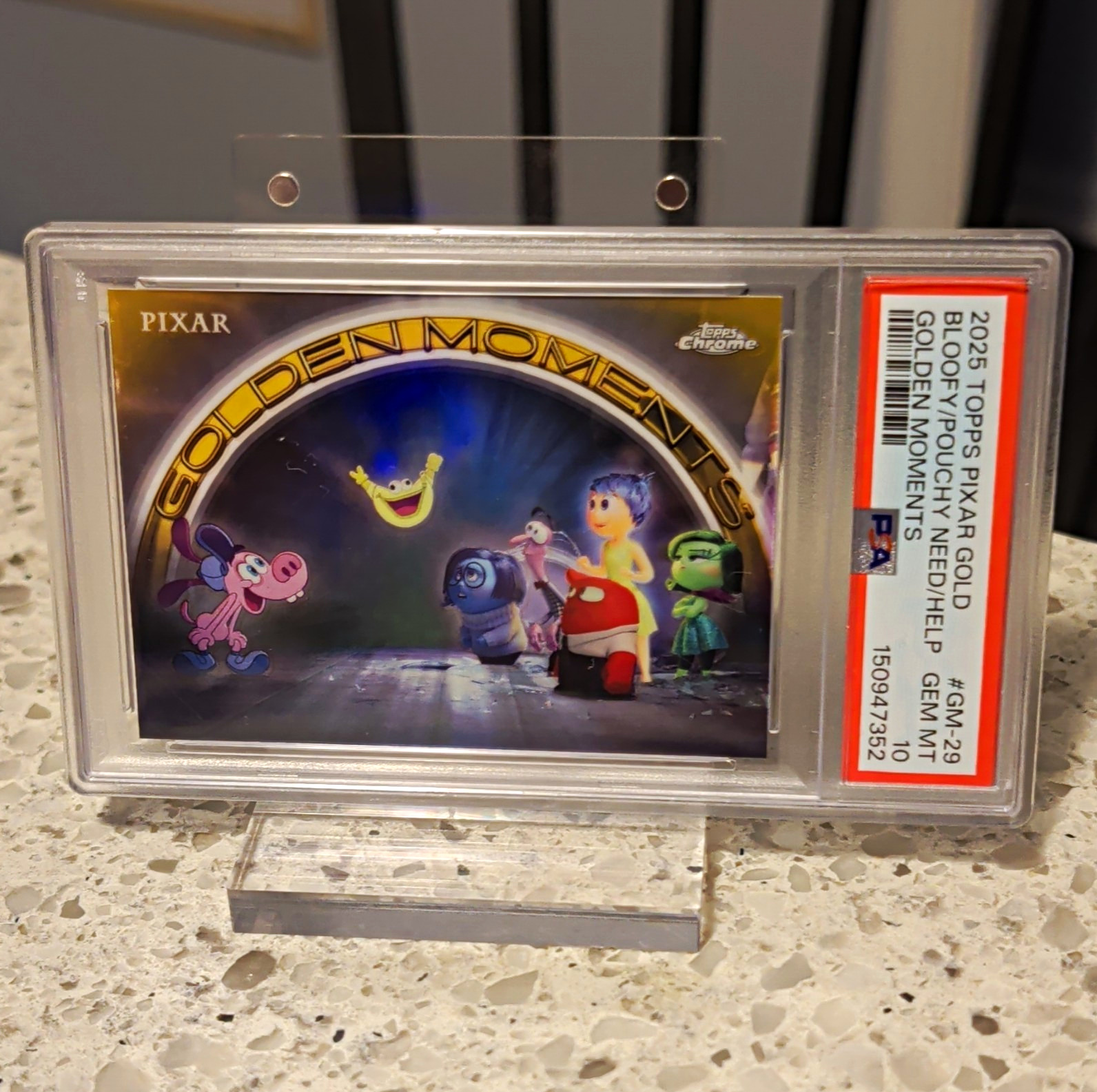 Topps 2025 Topps Pixar Gold Golden Moments Gold GM-29 Bloofy Pouchy PSA 10