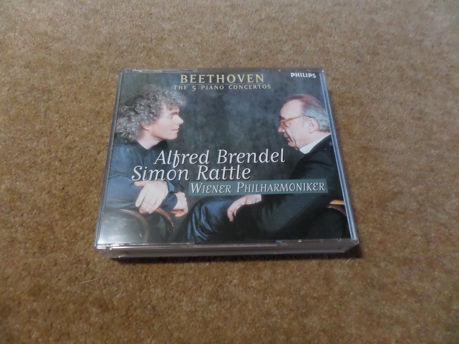 CD TRIPLE ALBUM PHILLIPS - BEETHOVEN THE 5 PIANO CONCERTOS BRENDEL RATTLE