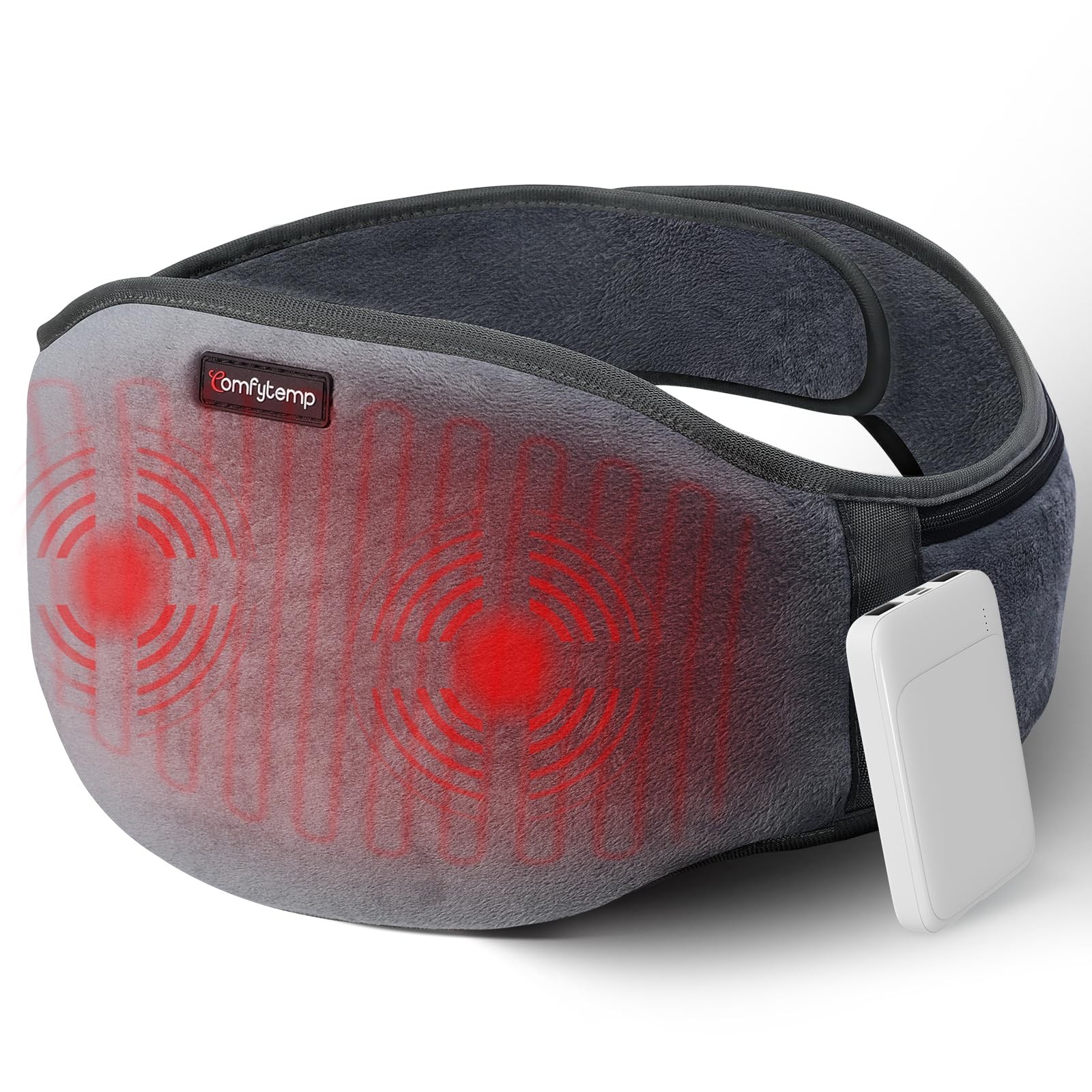 Comfytemp Fascia Lombare Riscaldamento,3 Livelli di Temperatura 3 Massaggio a Vi