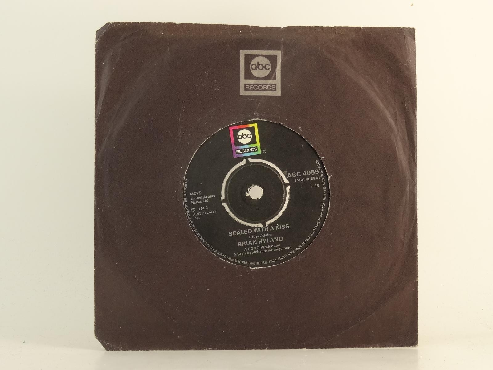 BRIAN HYLAND SEALED WITH A KISS (92) 2 Track 7" Single including Company Sleeve 