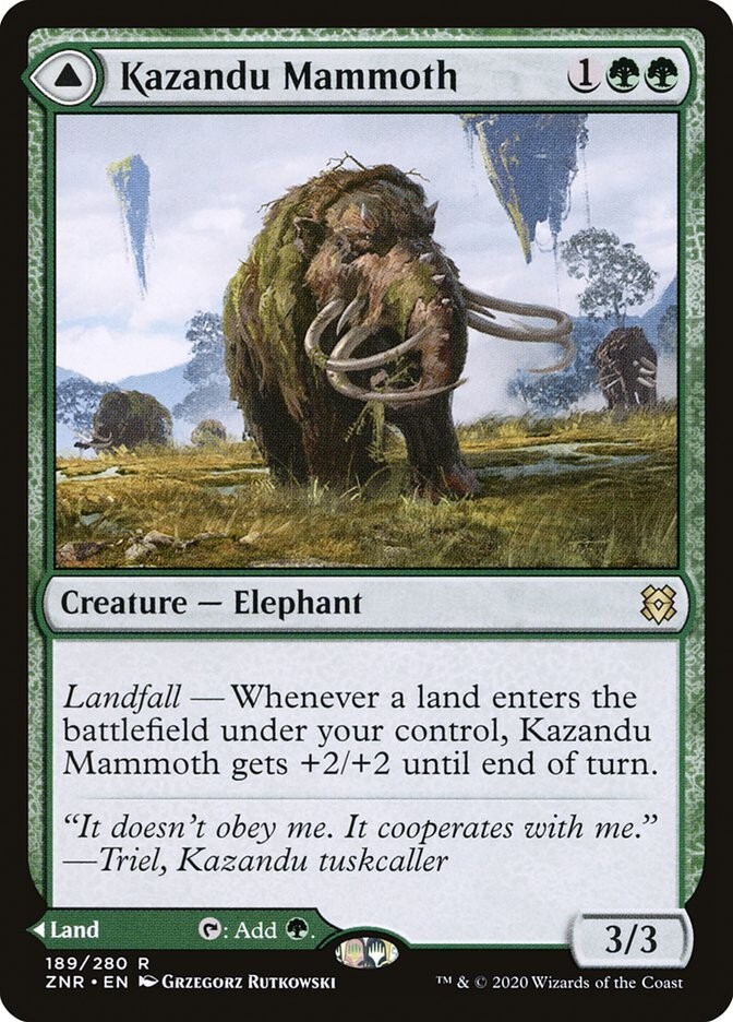 Kazandu Mammoth 189/280 non foil raro Zendikar Rising MTG quasi nuovo
