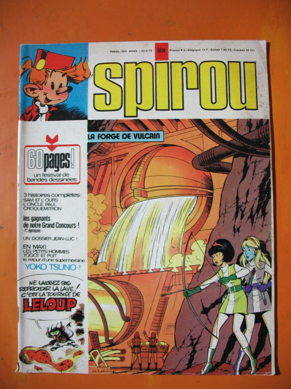 SPIROU Magazine N° 1819 du 22/02/1973- La Forge de Vulcain. 60 pages