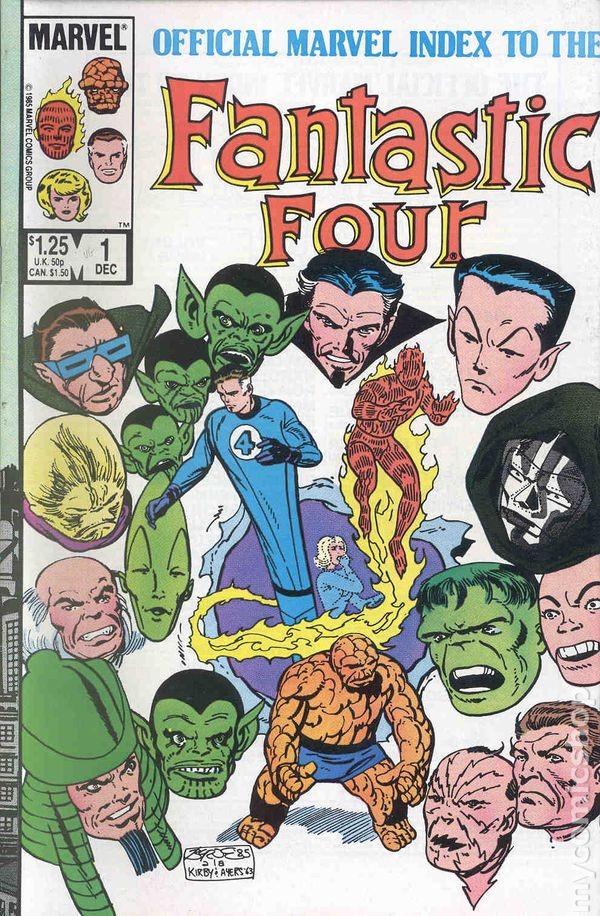 Indice Ufficiale Marvel dei Fantastici Quattro #1 VF 1985 Immagine Stock