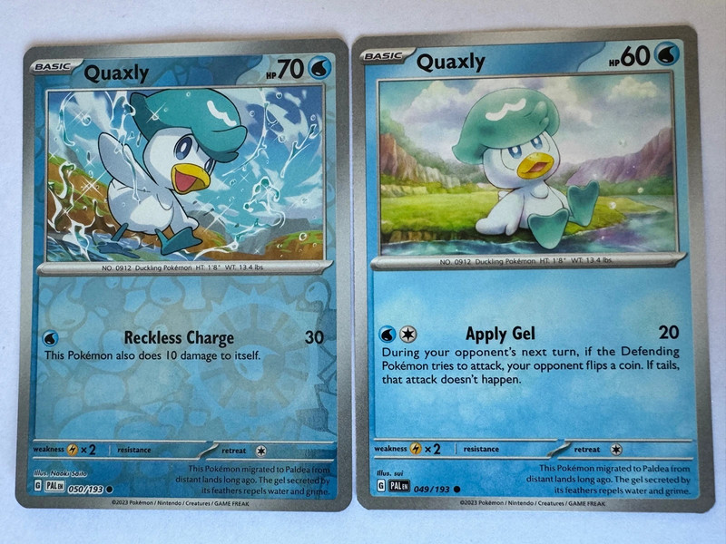 Pokémon Quaxly Set – Reverse Holo + Normaal – Paldea Starter – Uit eigen collectie