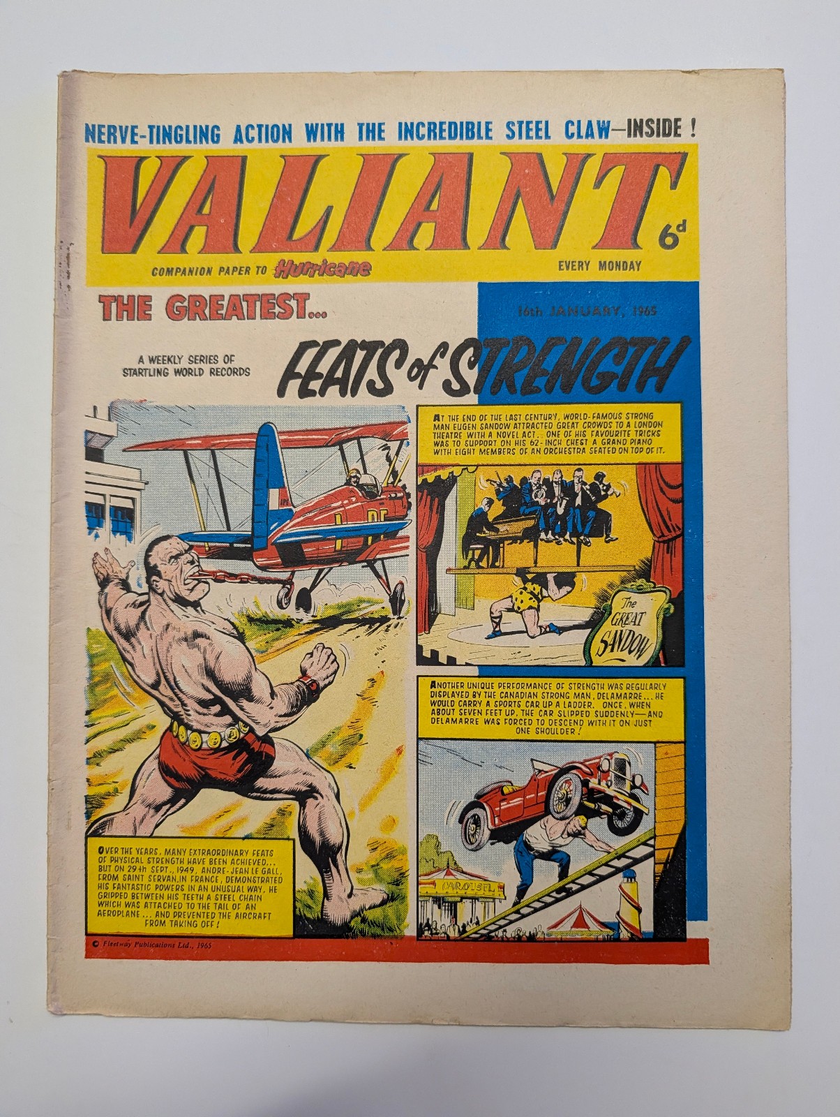 Valiant Comic 16th January 1965, Fleetway Publications.