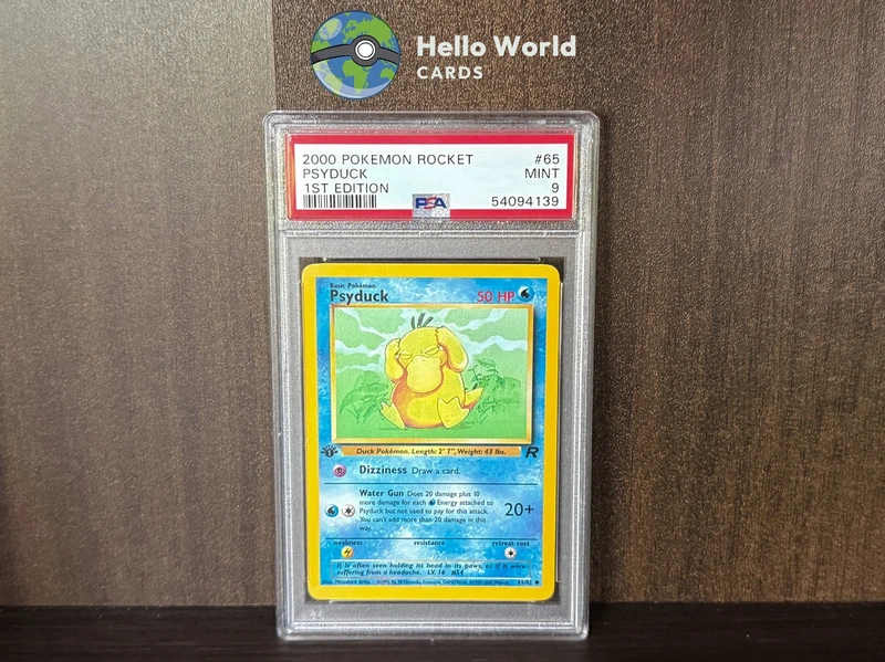 Psyduck 1st Edition 65/82 - PSA 9 - Team Rocket