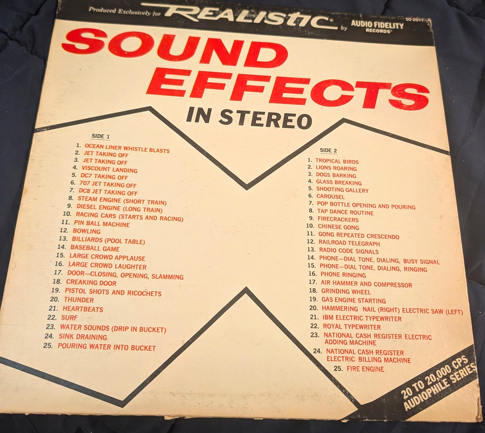 Realistic Sound Effects in Stereo Audiophile Series Audio Fidelity 1971 LP