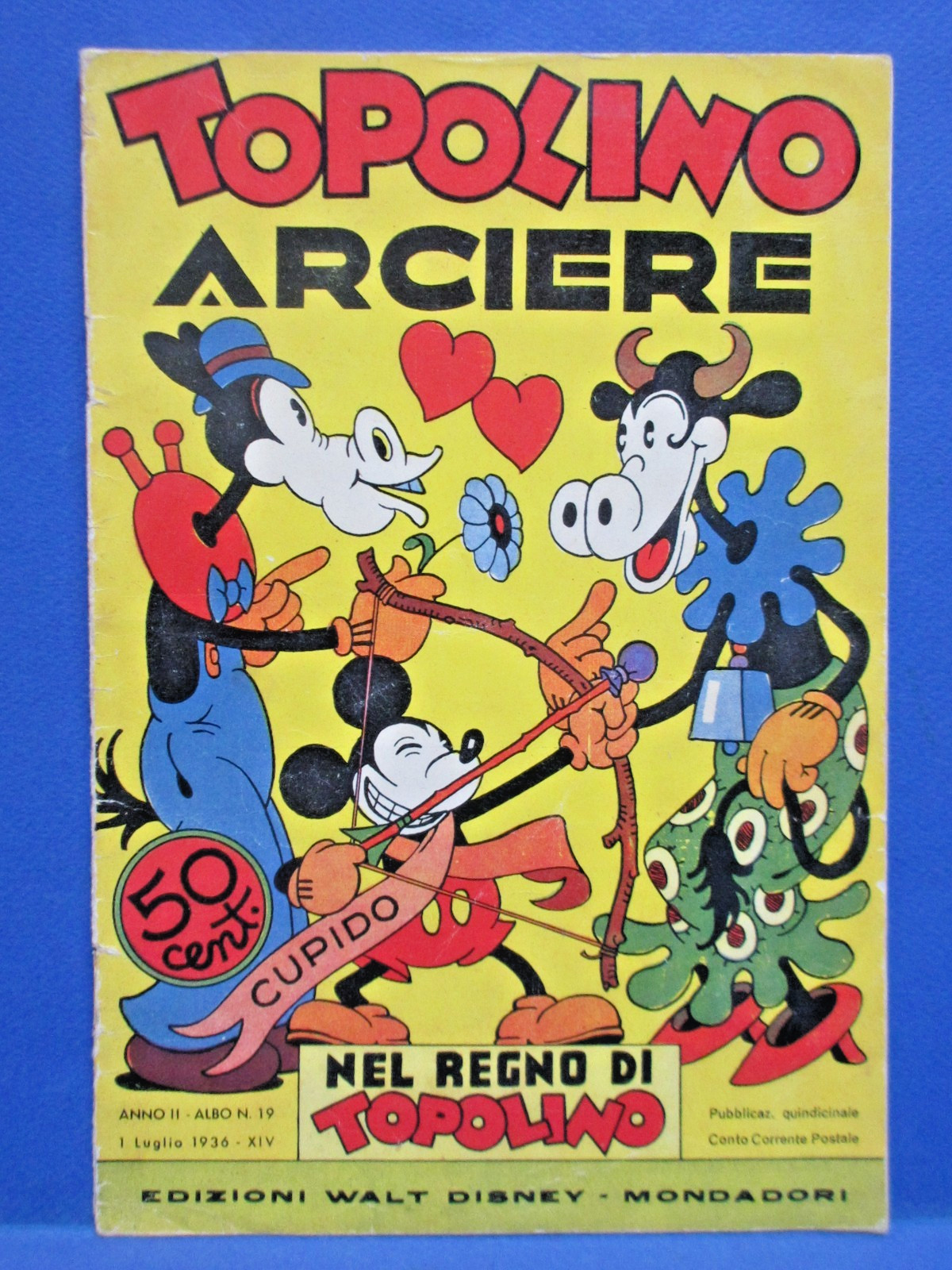 TOPOLINO ARCIERE Nel Regno di Topolino 19 DISNEY MONDADORI 1936 originale !!