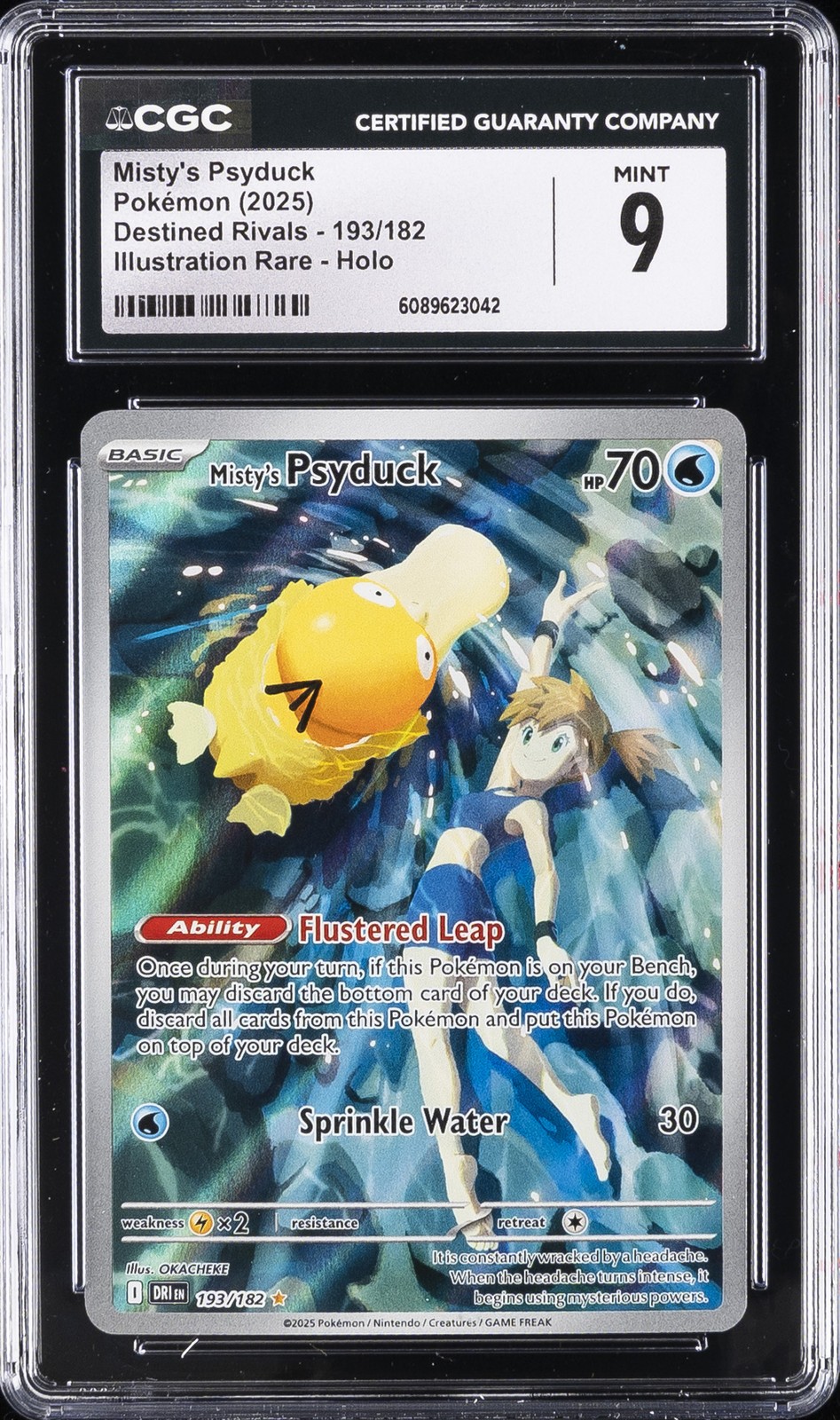 2025 DESTINED RIVALS #193 MISTY'S PSYDUCK CGC 9