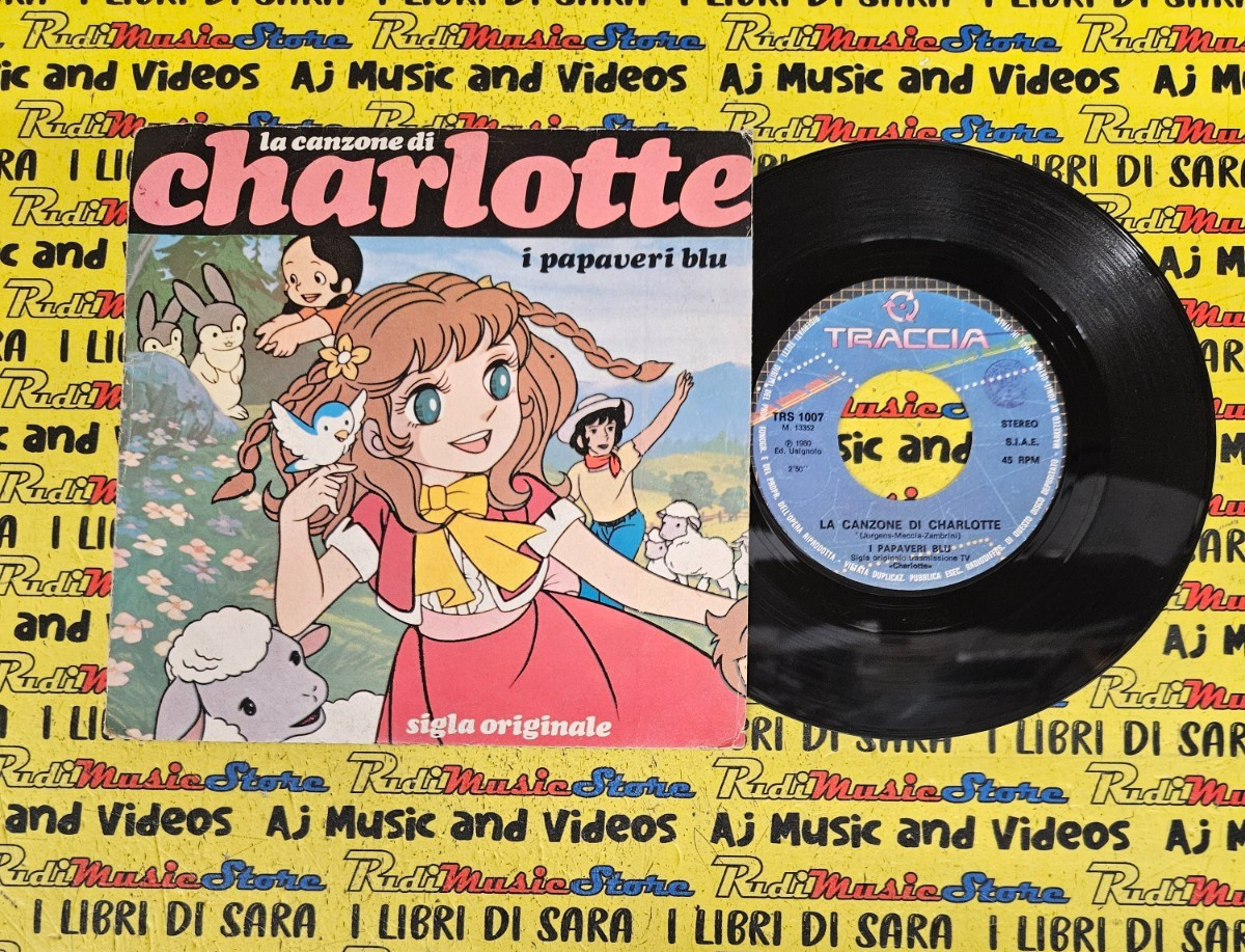 LP 45 7" I PAPAVERI BLU Le canzoni di charlotte A cavallo con te 1980 italy