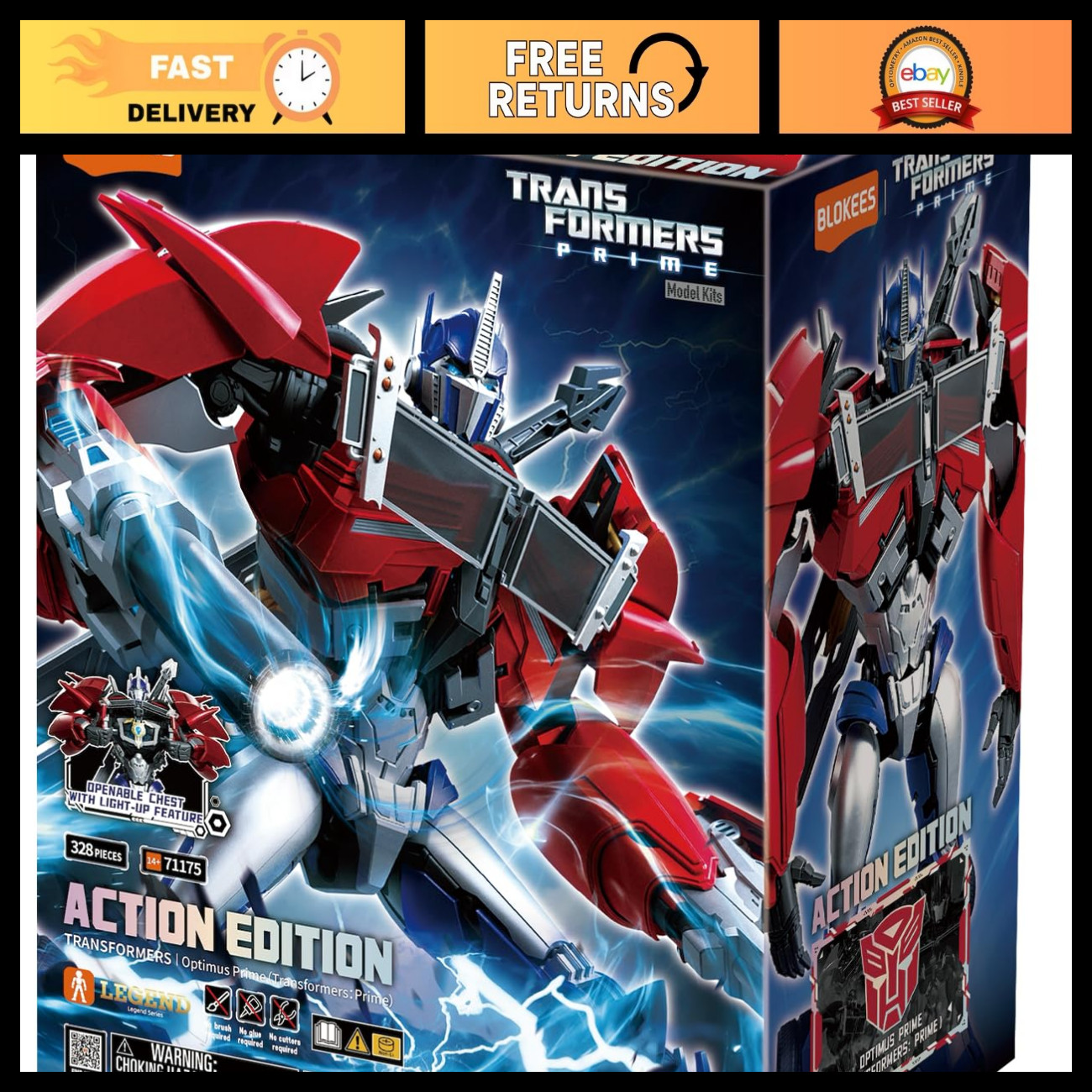 Transformers Action Figure Model Kit - Optimus Prime - Montaggio facile, senza attrezzi,