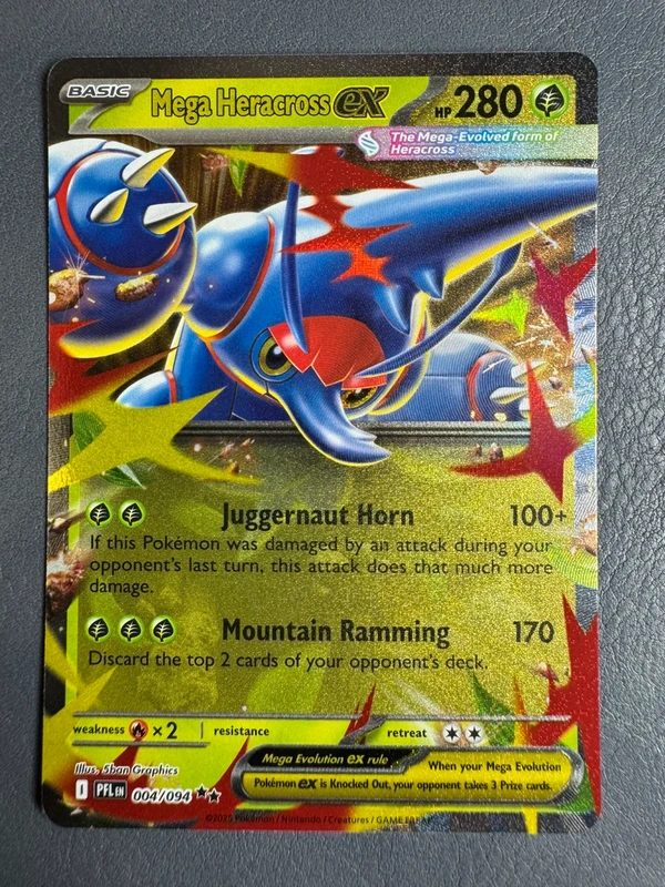 Mega Heracross ex Pokémonkaart + Phantasmal Flames + 5ban Graphics