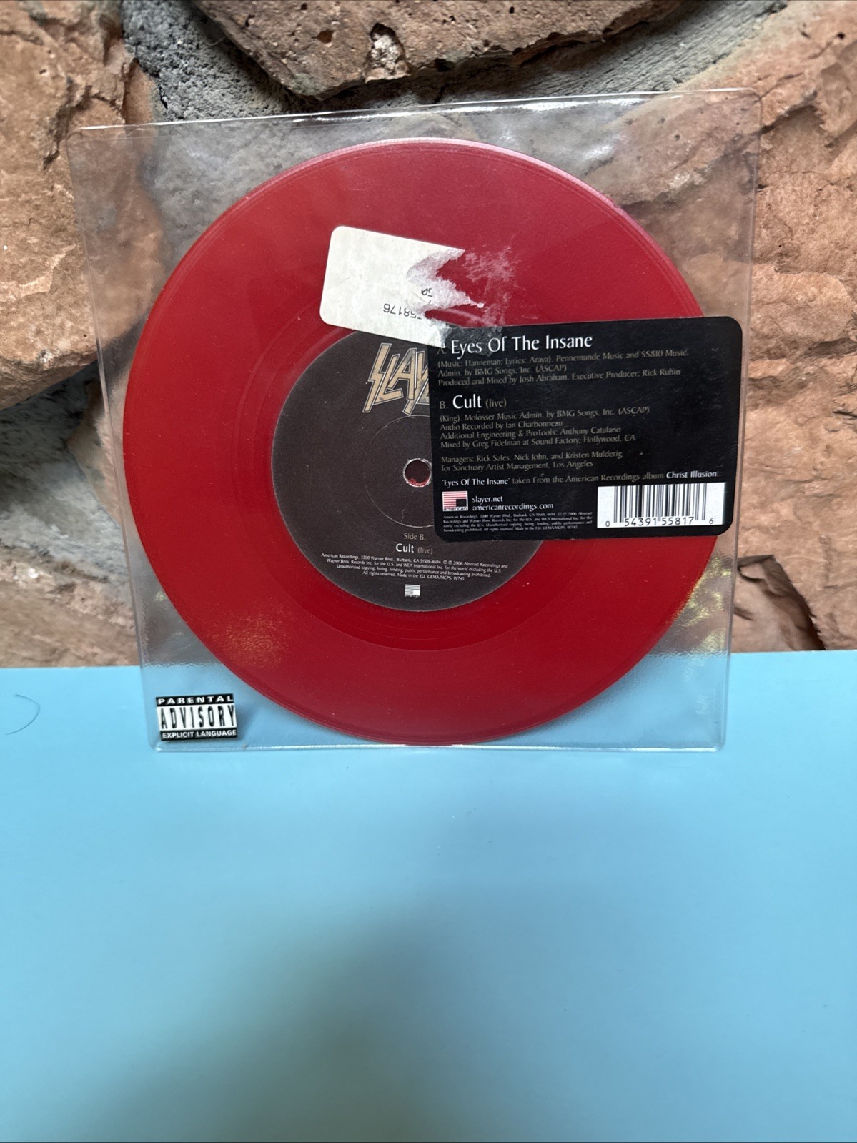 READ DESCRIPTION Slayer Eyes Of The Insane Cult 7” Red Single Vinyl Record