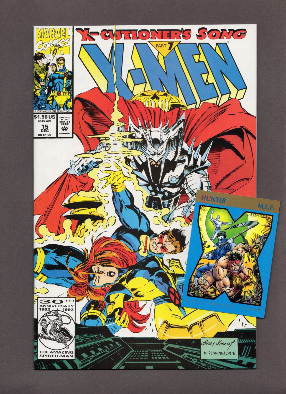 X-Men #15 (1992, Marvel Comics) 9.0 VF/NM, with card | X-Cutioner's Song