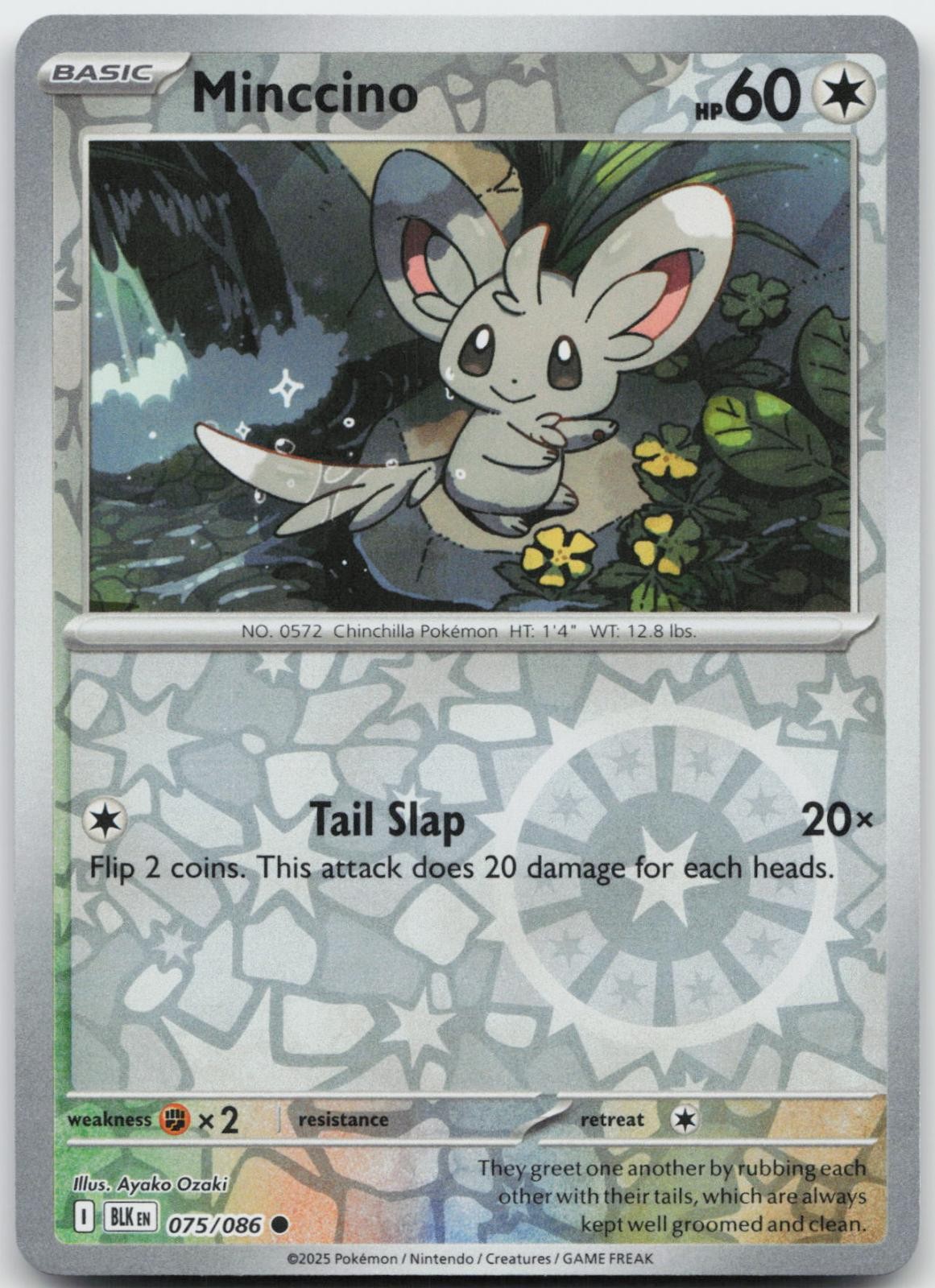 Minccino 075/086 Bolt Nero Comune Pokemon Reverse Holo Near Mint
