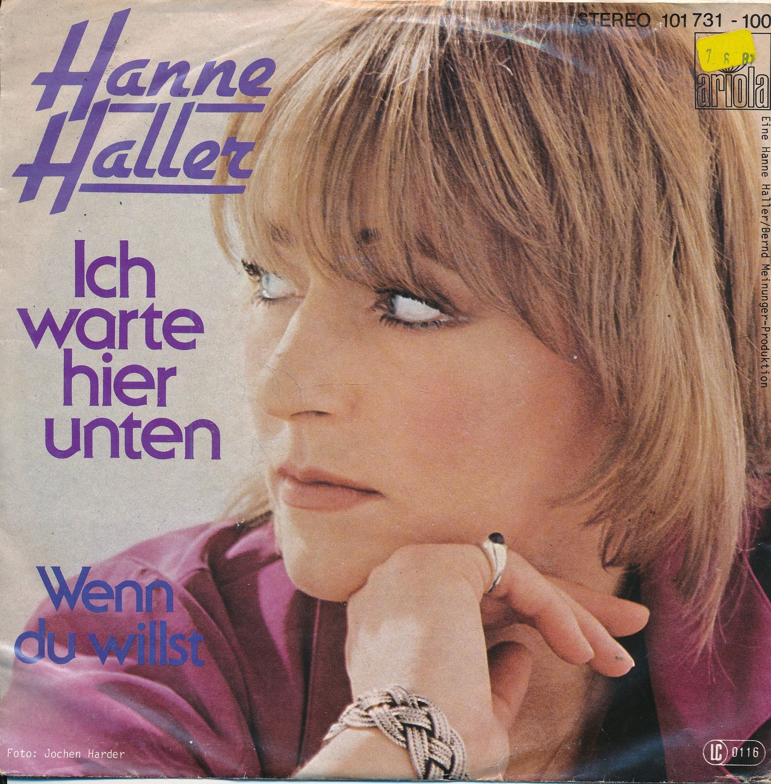 Ich warte hier unten - Hanne Haller - Single 7" Vinyl 272/14