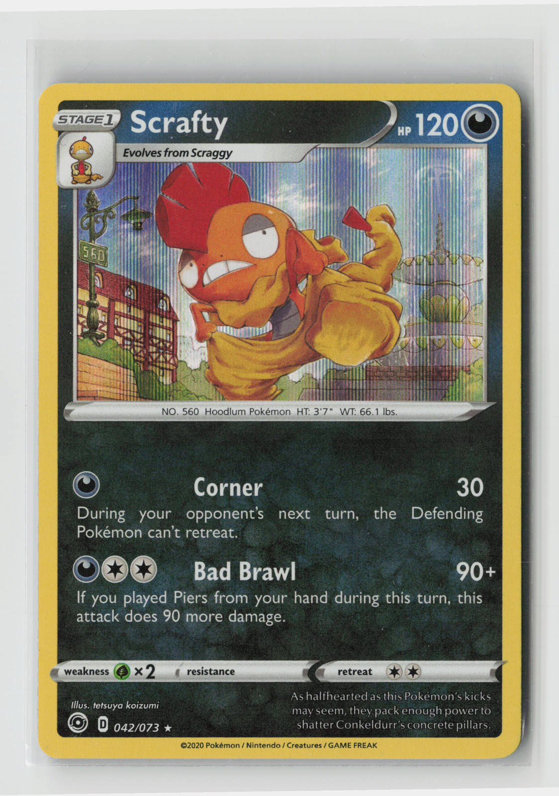 Scrafty Holo Rare Holofoil CHP Champion's Path 42/73 NM