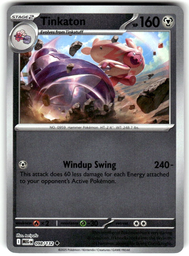 Tinkaton Reverse Holo Non Comune Mega Evoluzione 098/132 quasi nuovo