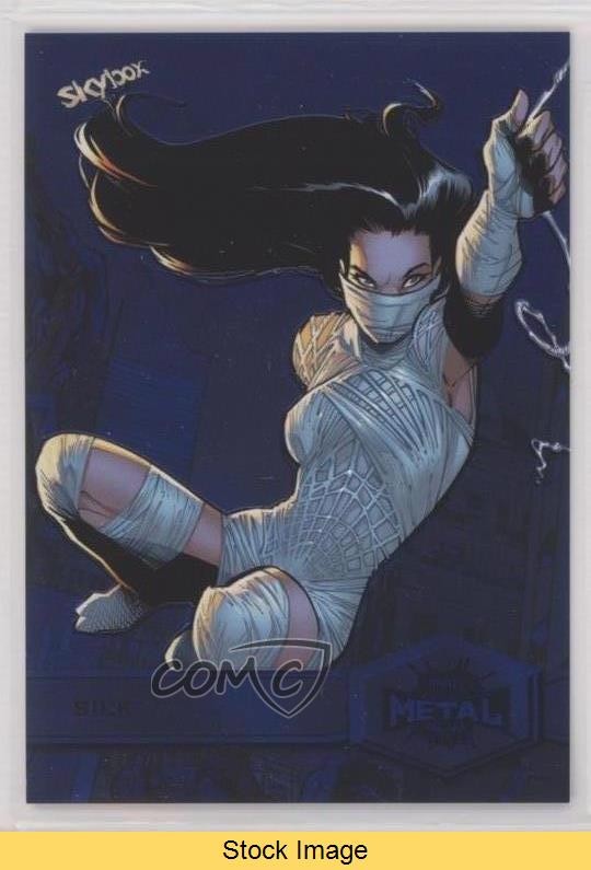 2022 Marvel Metal Universe Spider-Man Neon Luce Blu FX Seta #180 LEGGI 13i7
