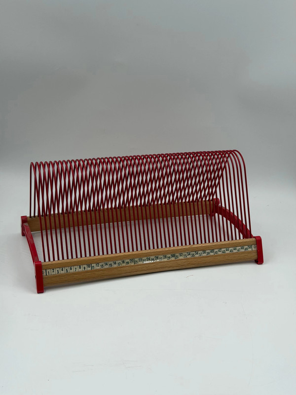 Rotes Vintage Stil  Holz LP Schallplatten Ständer Halter