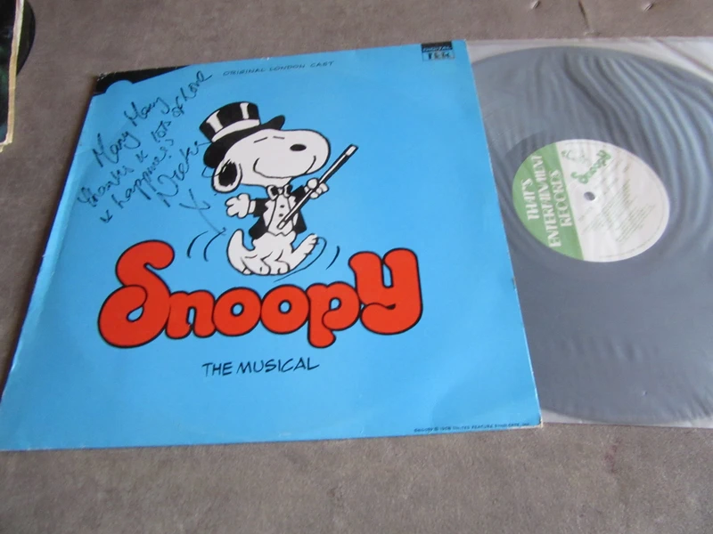 vinyle 33 tours  snoopy  the musical origina london cast ( dedicace