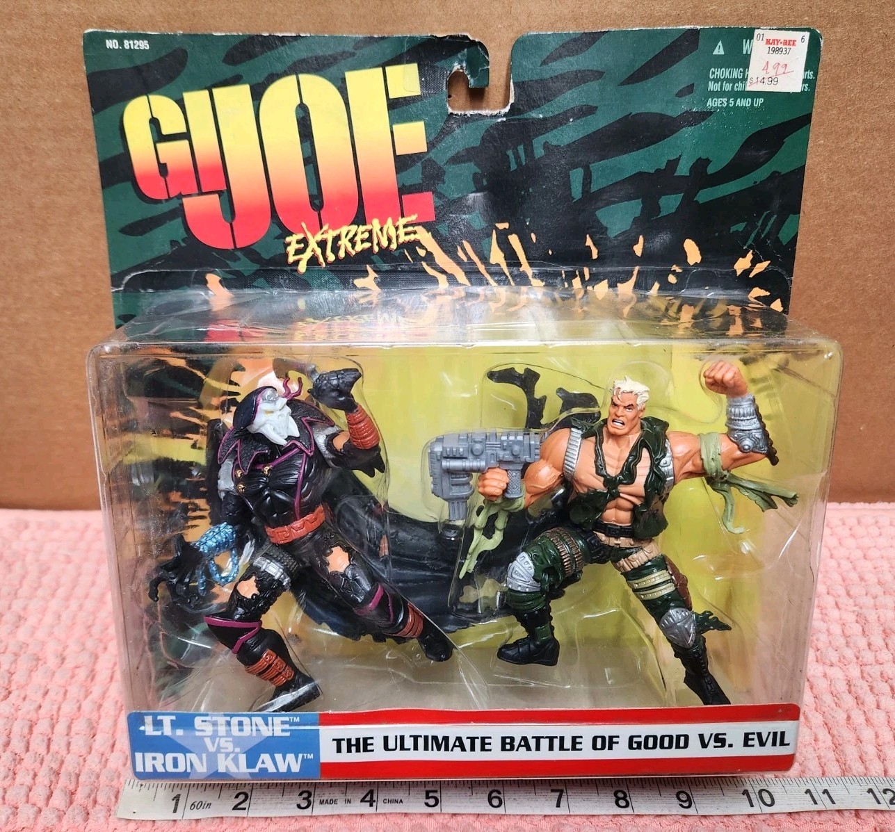Set 2 action figure Kenner GI Joe "Lt Stone Vs Iron Claw" vintage 1995