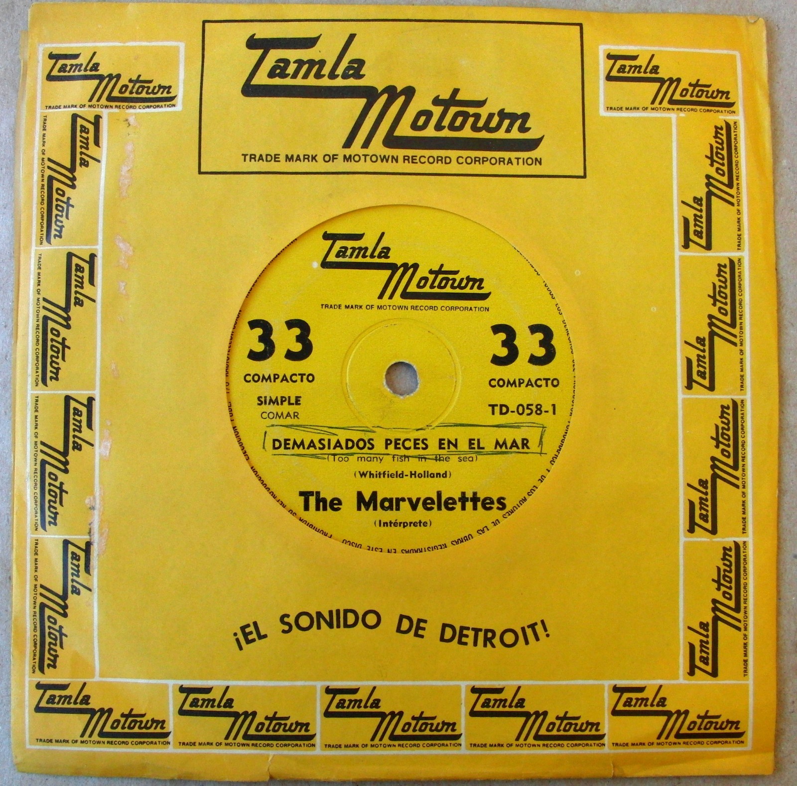 THE MARVELETTES 7" Too Many Fish / Mr Postman TOP Rare FOREING Ed. TAMLA MOTOWN