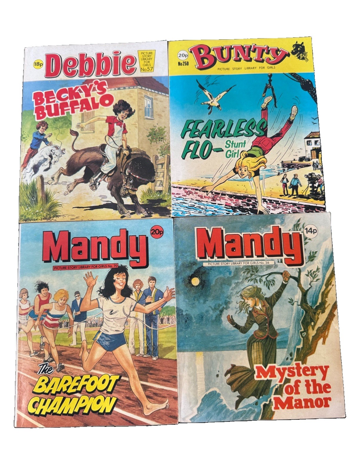 Vintage Girls Pocket Comics Bundle 1980s - Mandy No 36 70, Bunty 250, Debbie 57
