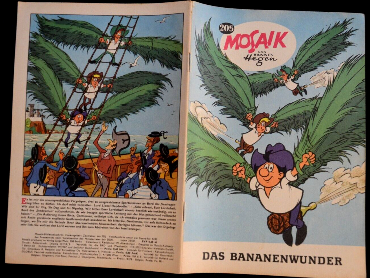 Originale MOSAIK Hannes Hegen Nr. 205 Il Miracolo Delle Banane DDR
