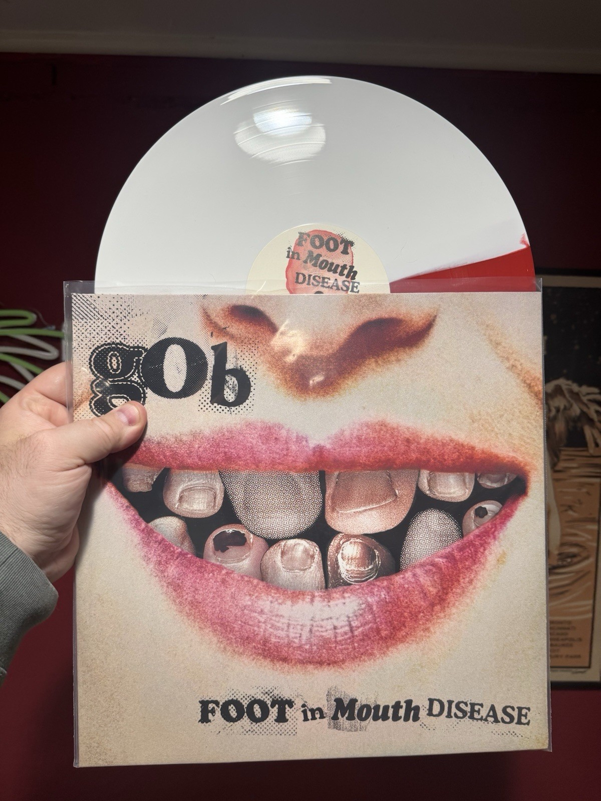 Gob - Foot In Mouth Disease Vinyl - Half Red Half White With 7” Punk